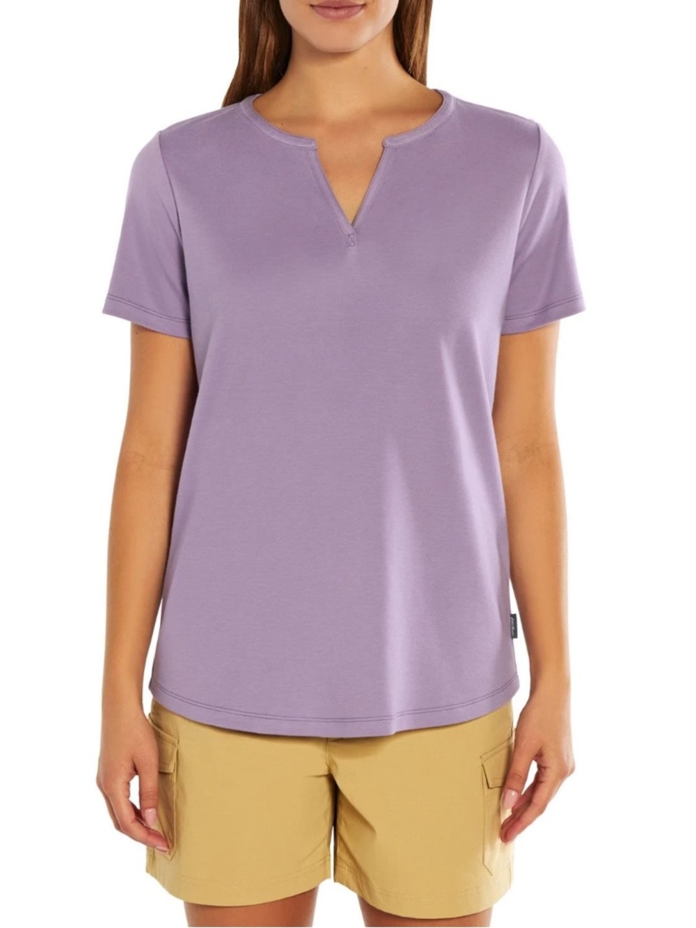 EDDIE BAUER 100% PIMA COTTON V-NECK SHORT SLEEVE T-SHIRT PURPLE SIZE XL NWT